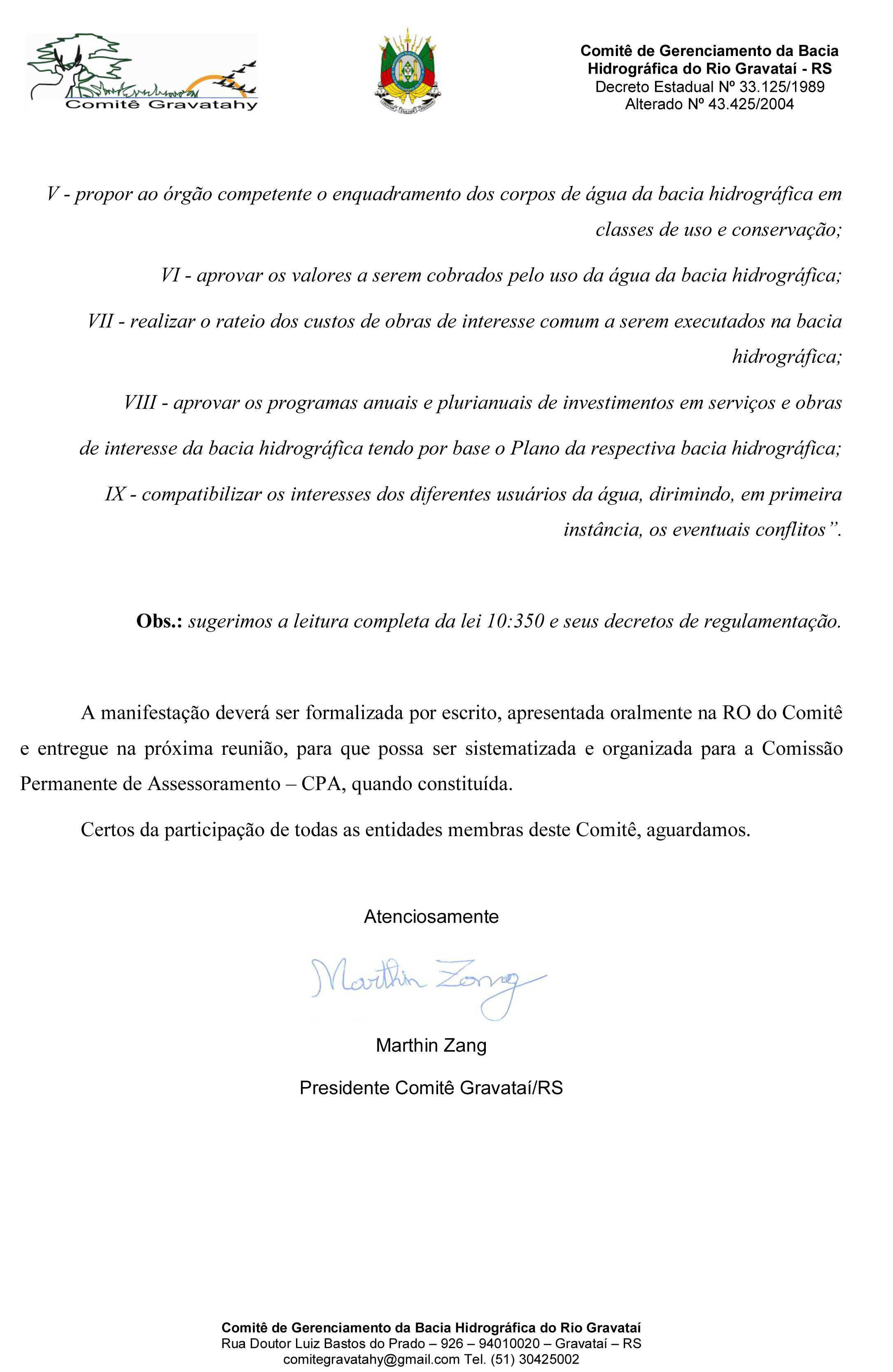 Ofício-023 pauta comite gravatai rio gravatai