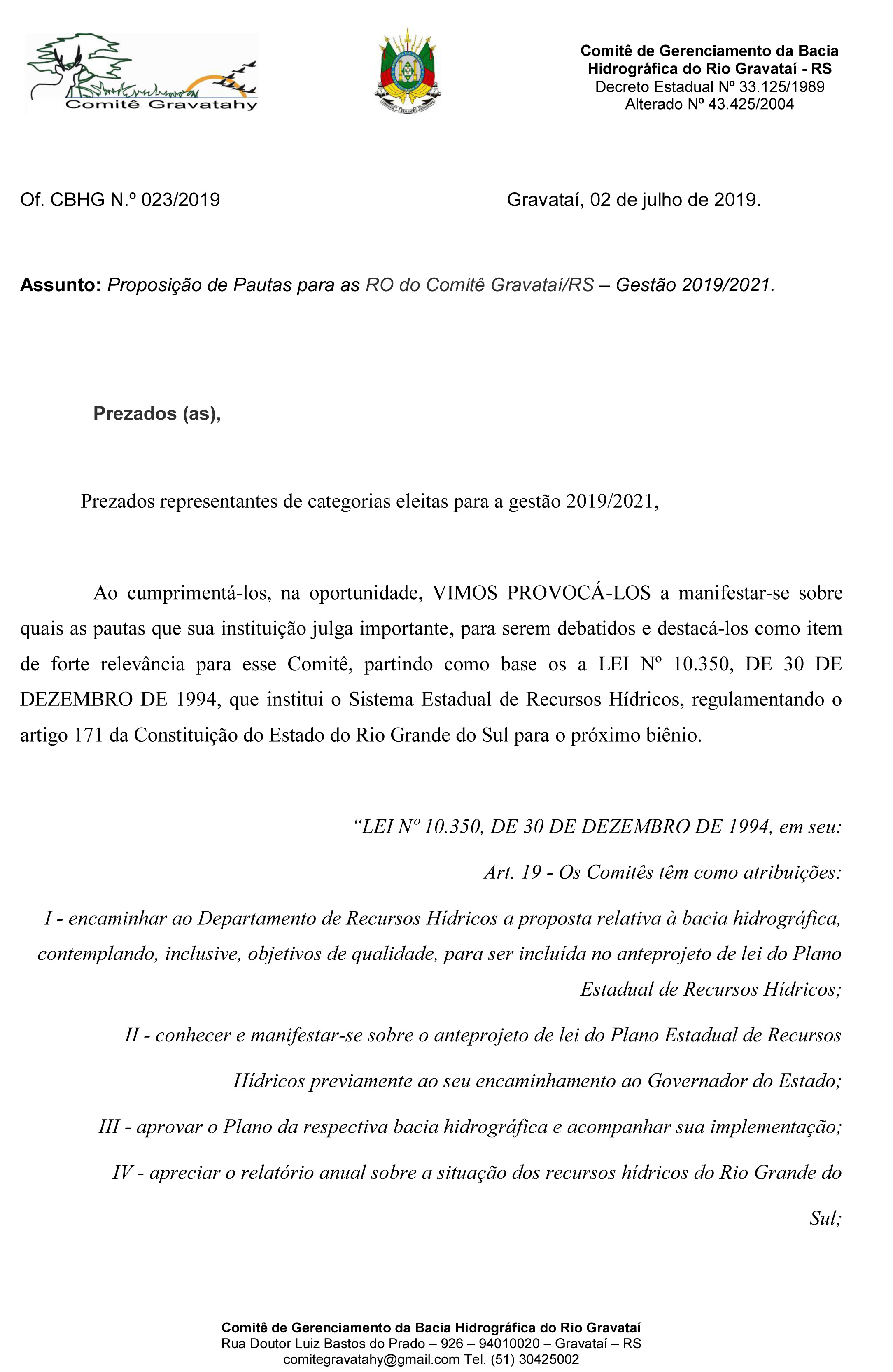 Ofício-023 pauta comite gravatai rio gravatai 1